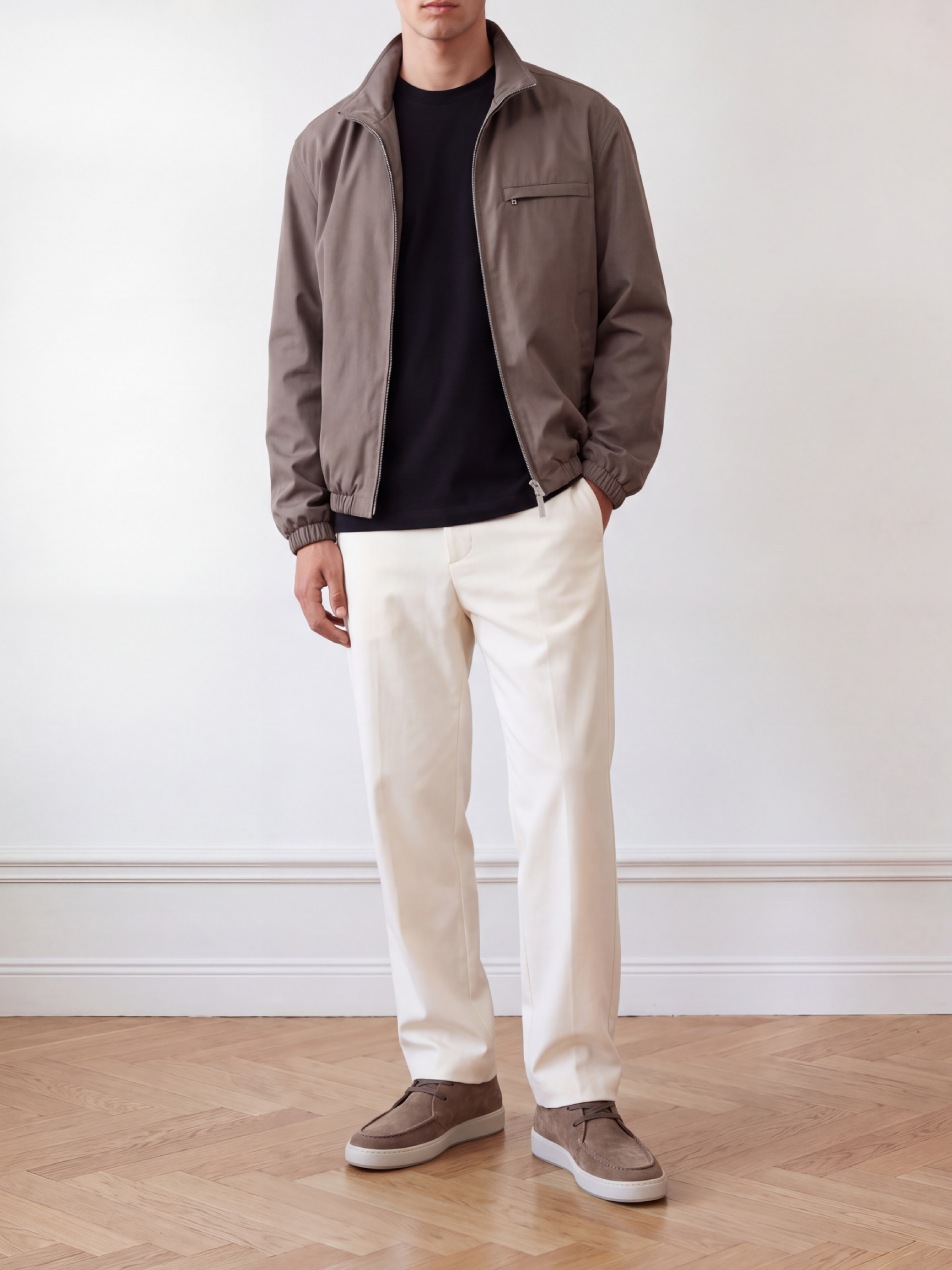 Jiro Gio II | Stone Suede Loafer for Men