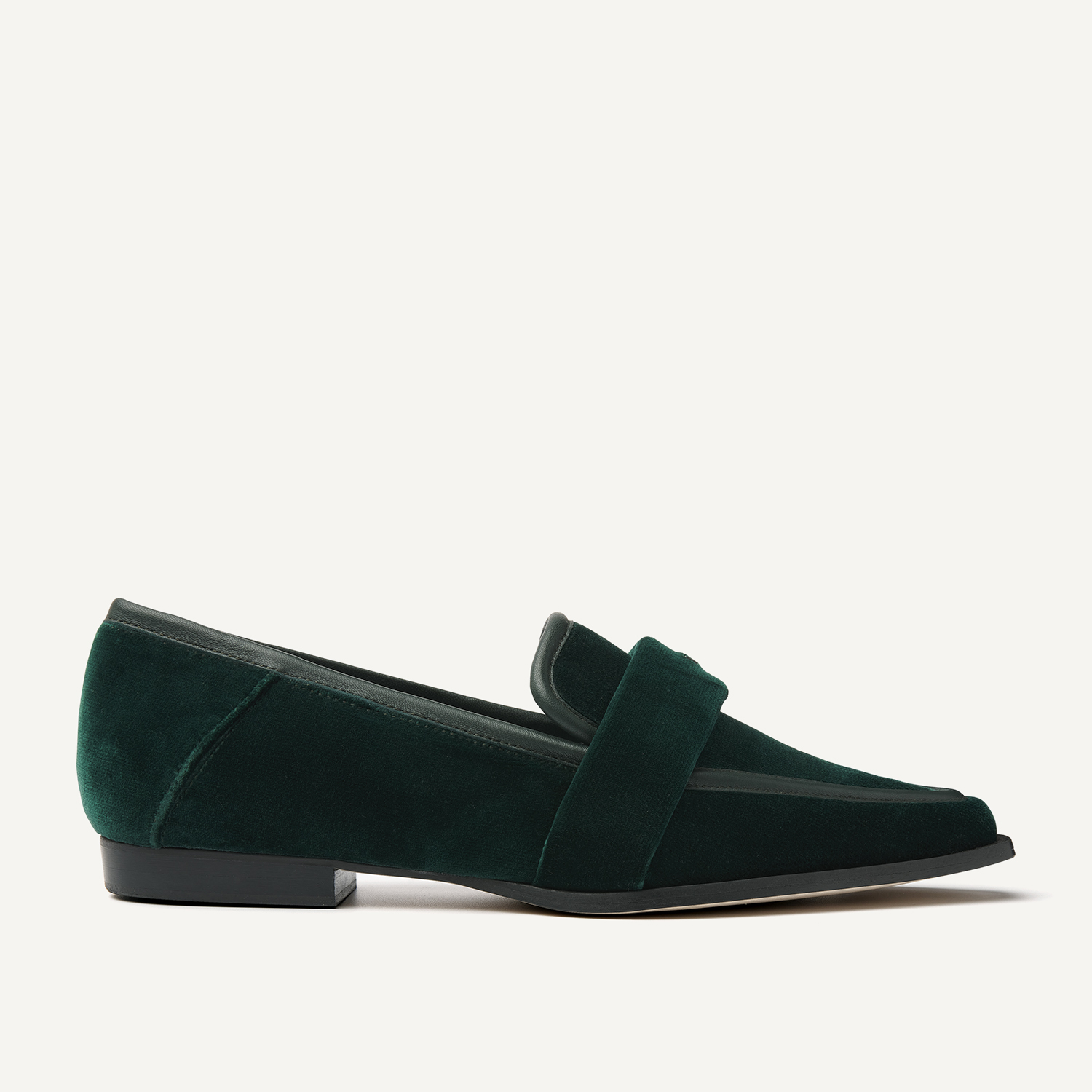 Delphine Loafer | Green Velvet Loafer for Women