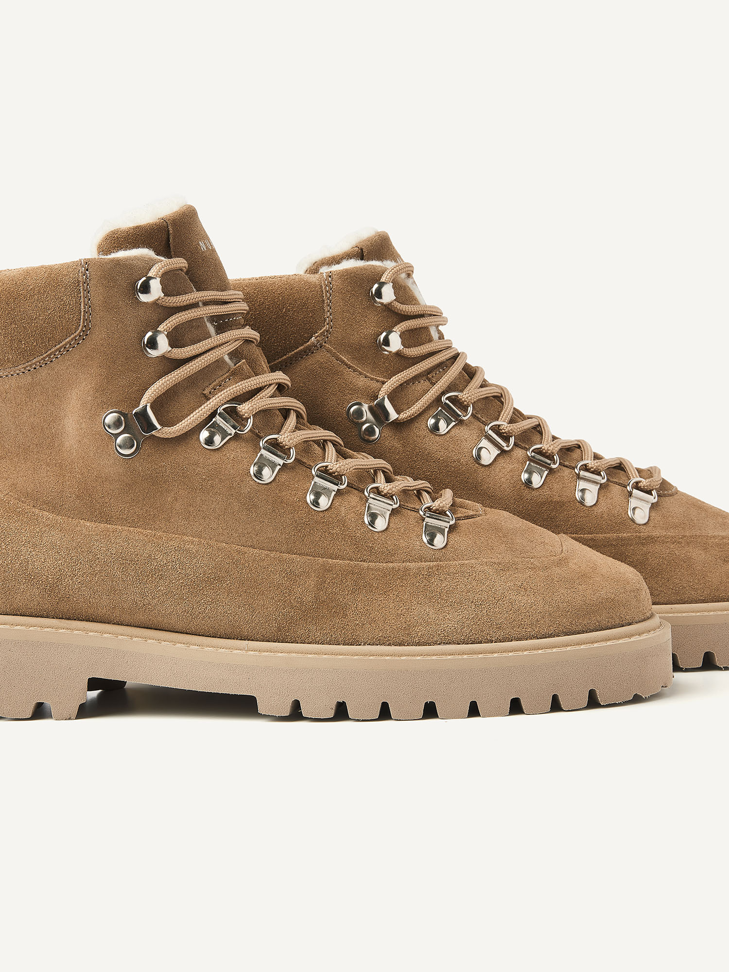 Logan Chad Fur | Taupe Suede Boots for Men