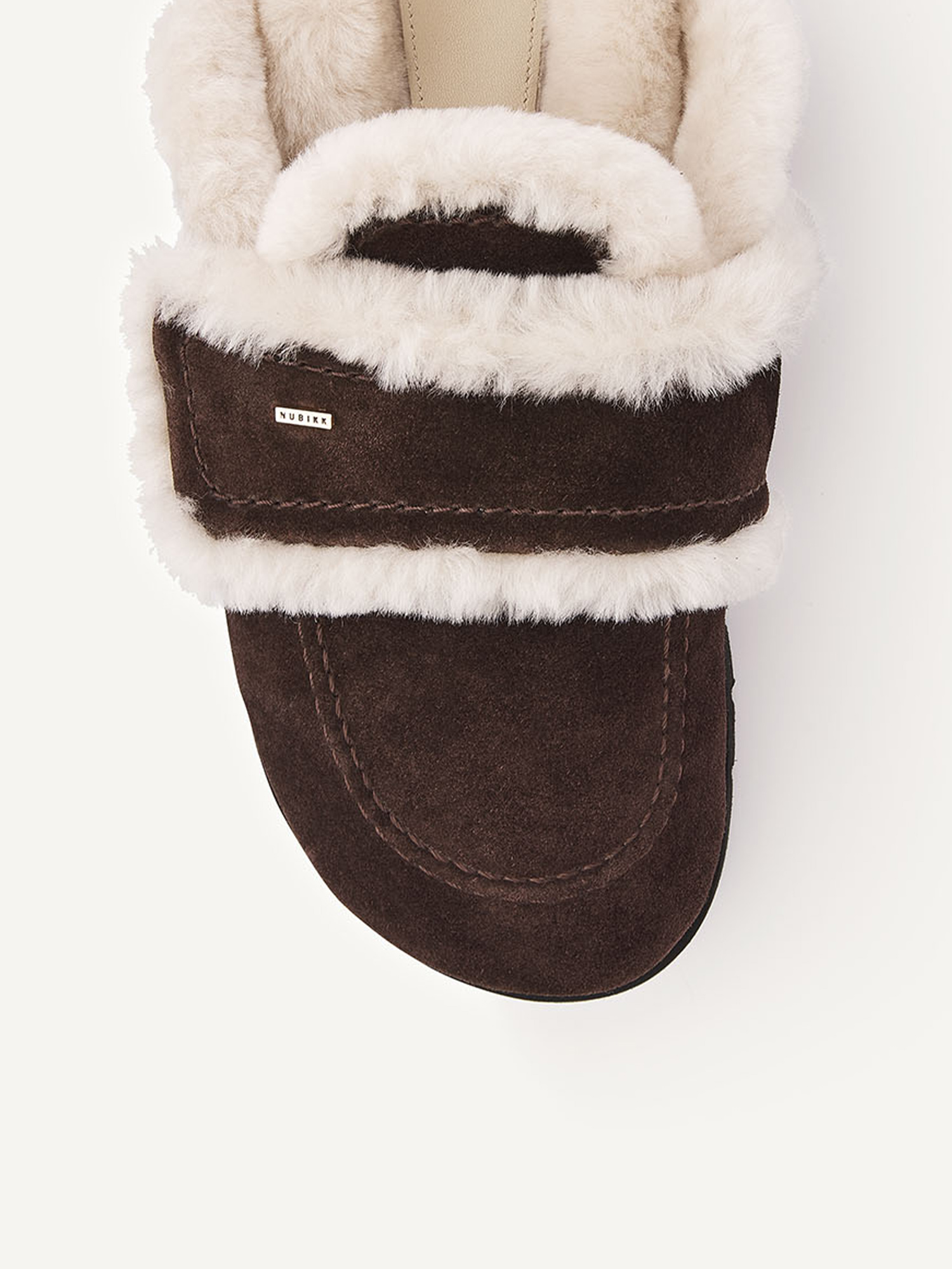 Teddy Furry | Brown Suede Slippers for Women