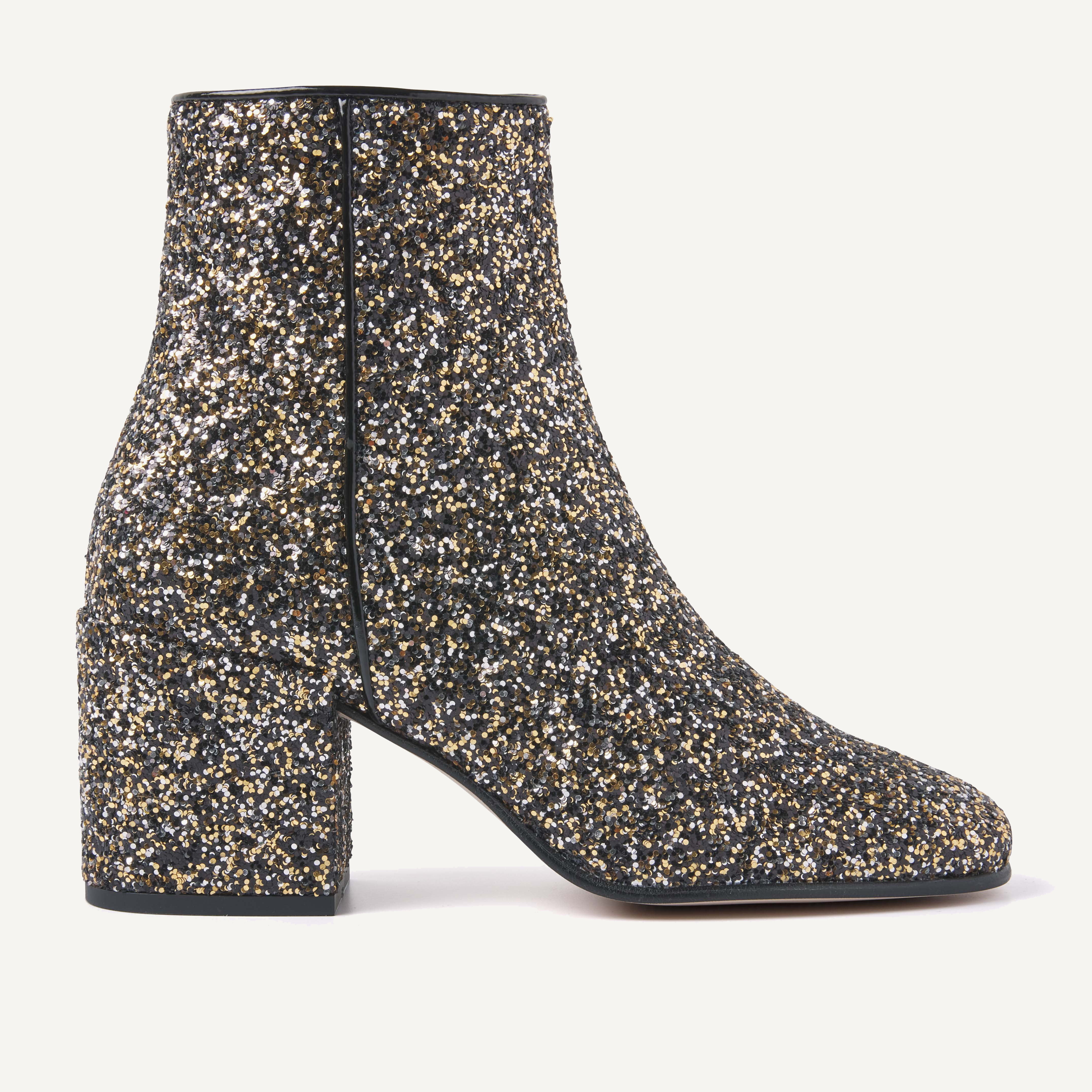 Gigi Roma Glitter | Black Ankle Boots for Women