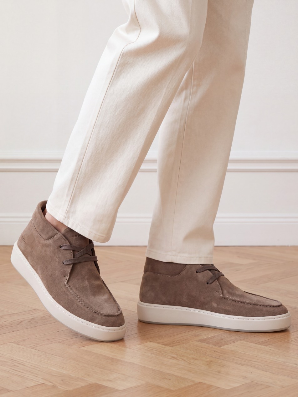 Jiro Gio II | Stone Suede Loafer for Men
