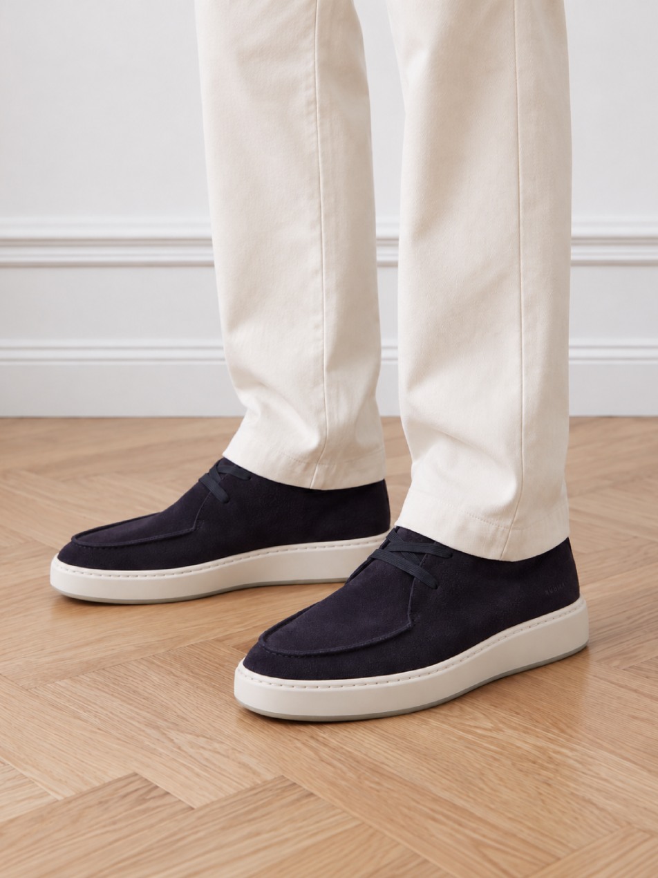 Jiro Gio II | Navy Suede Loafer for Men