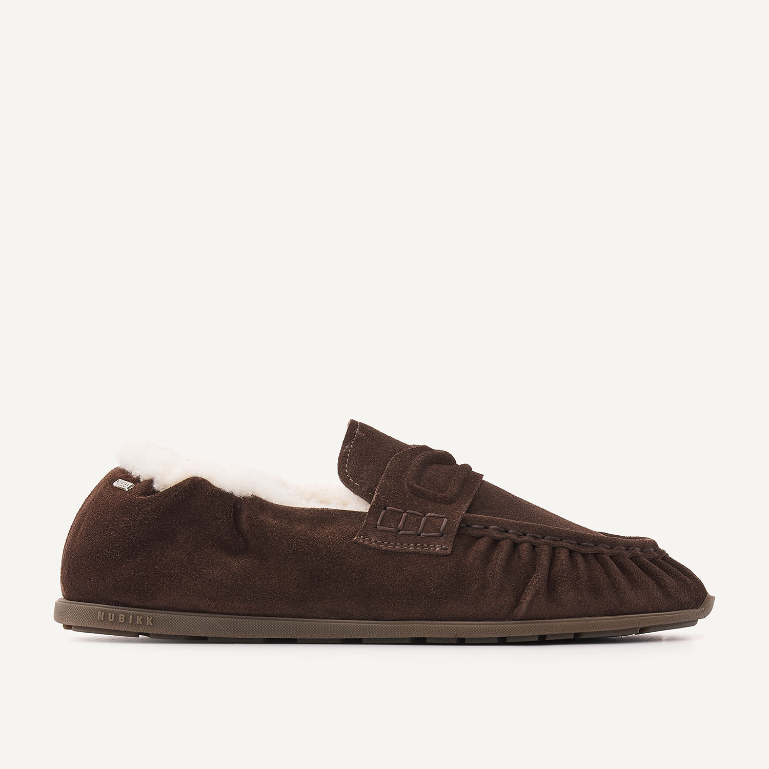Riley Mio Fur | Dunkelbraune Wildleder Loafer für Damen