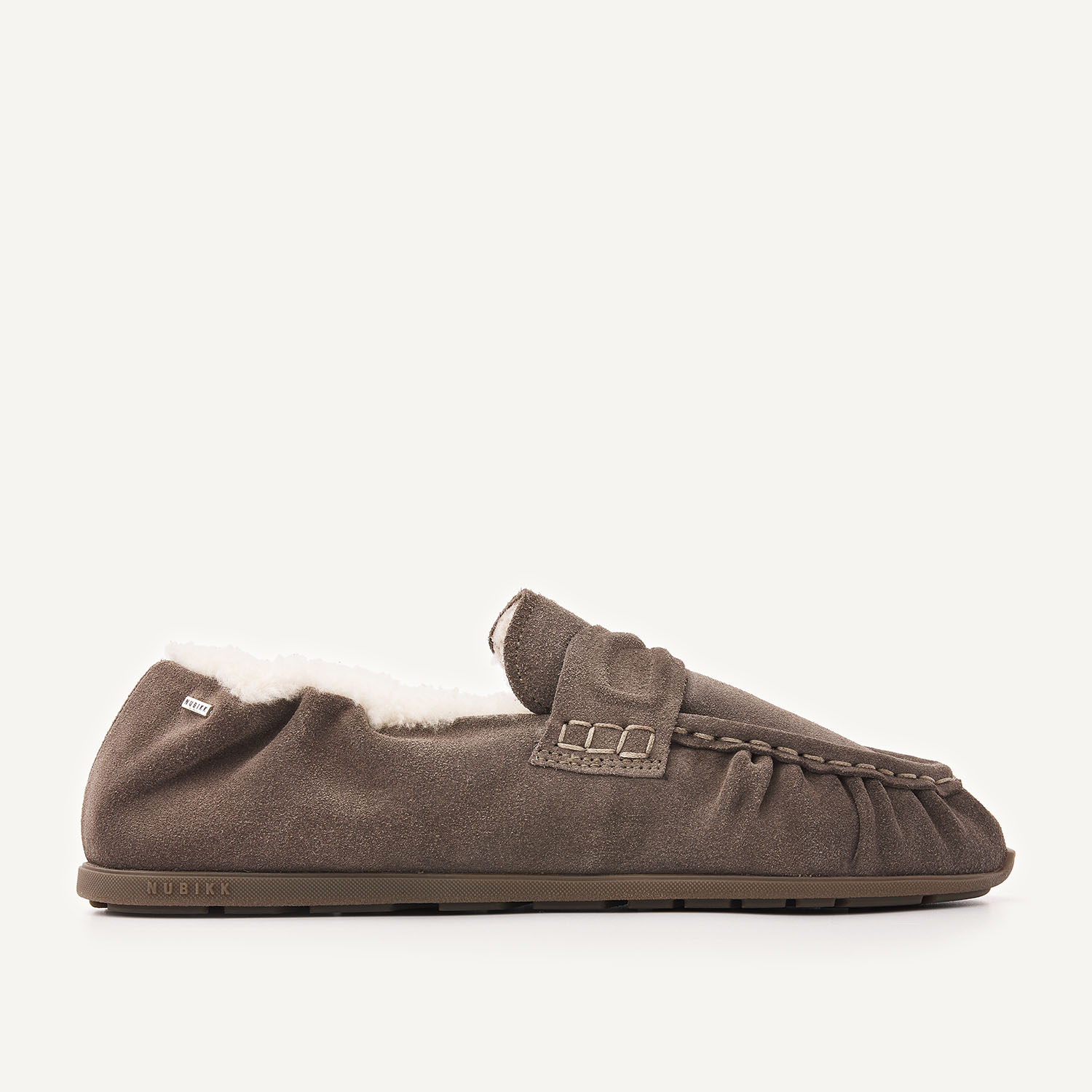 Riley Mio Fur | Graue Wildleder Loafer für Damen