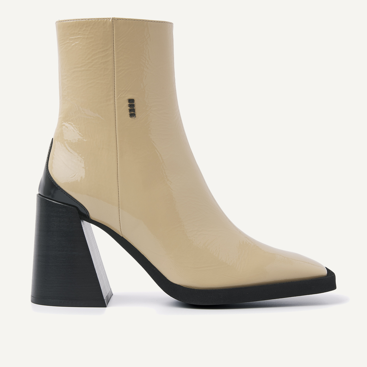 Lana Pilar II | Beige Patent Ankle Boots for Women