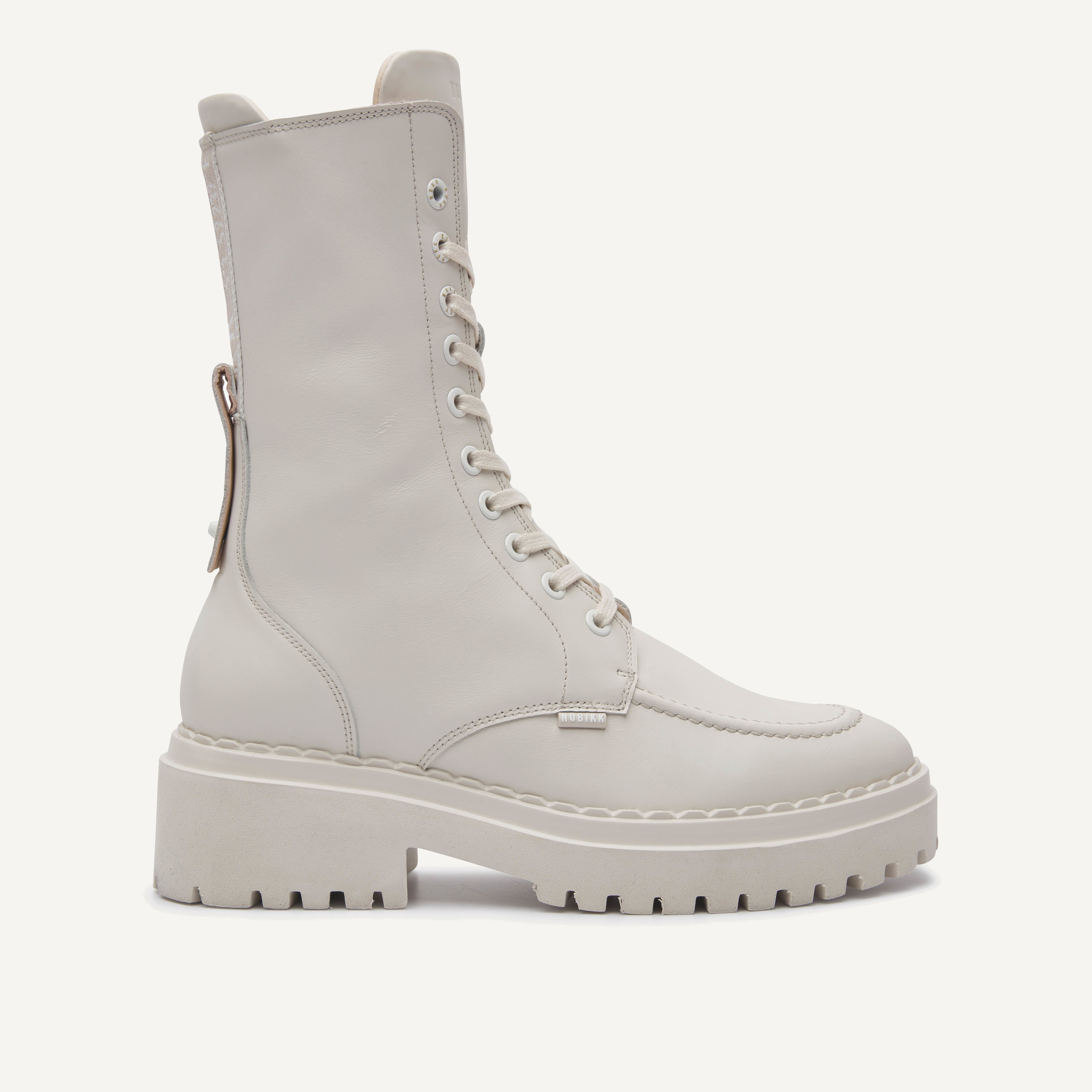 Fae Aubine | Beige Biker Boots voor Dames