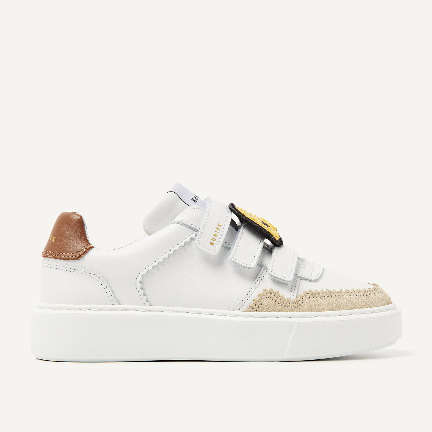 Vince Straps K | Wit Bruine Sneakers voor Kids