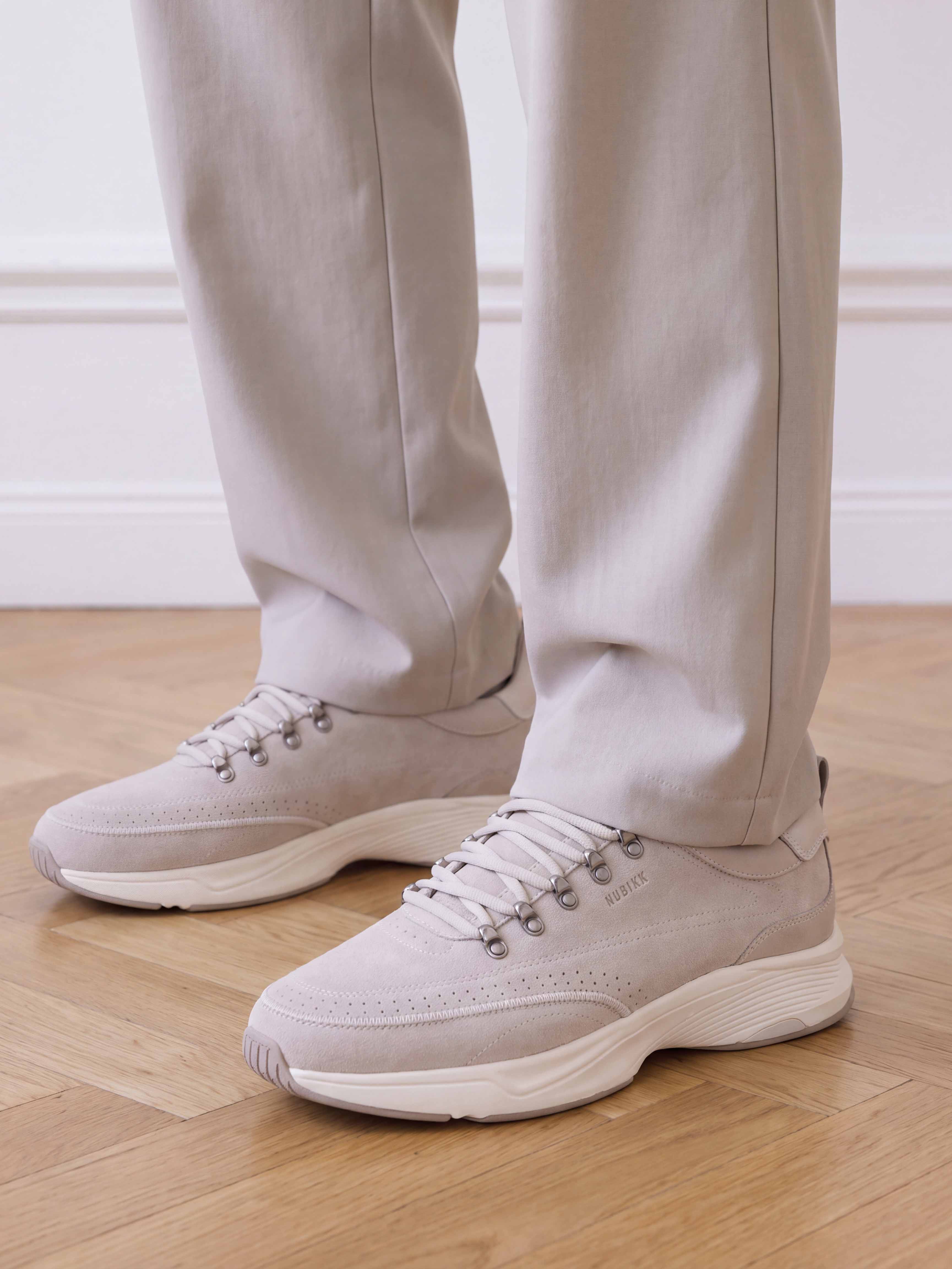 Nero Reese | Beige Suede Sneakers for Men