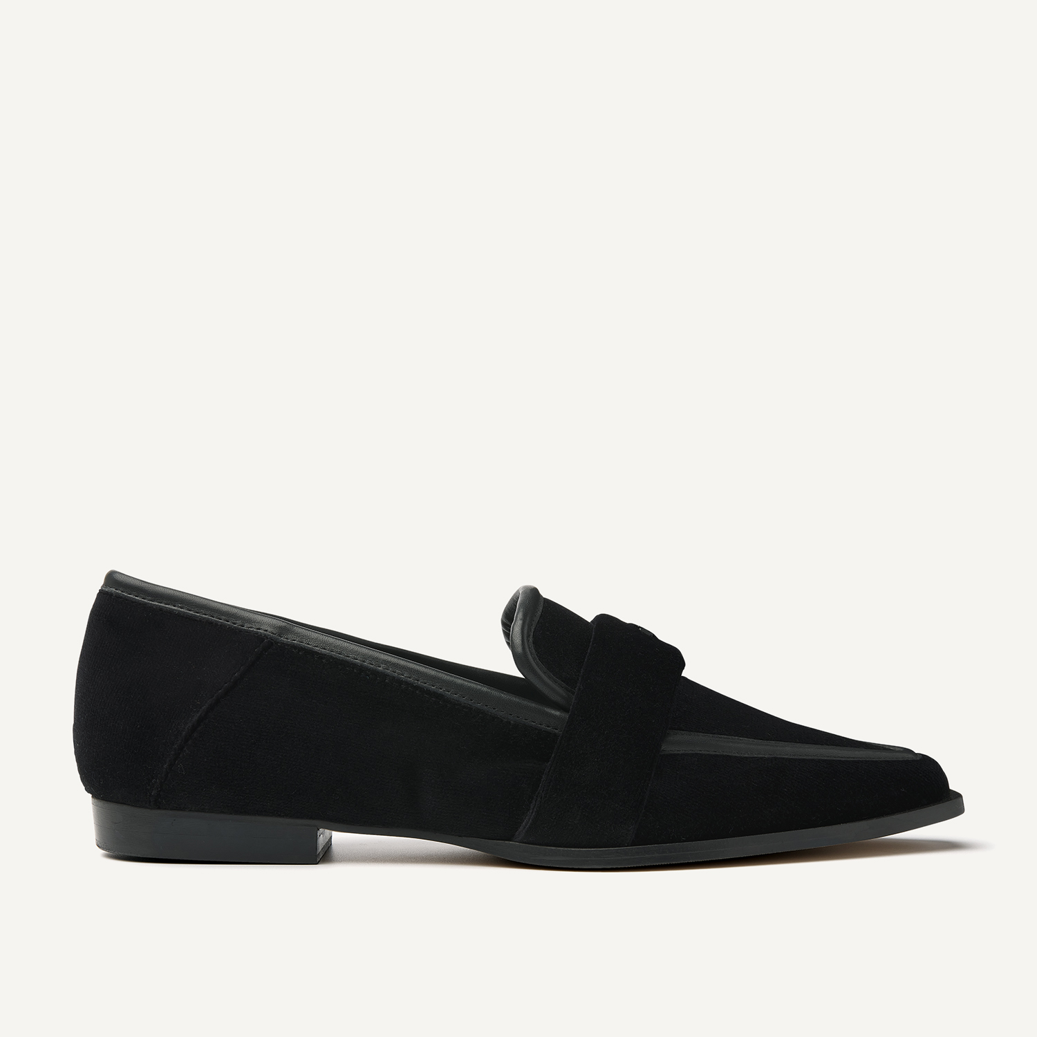 Delphine Loafer | Black Velvet Loafer for Women