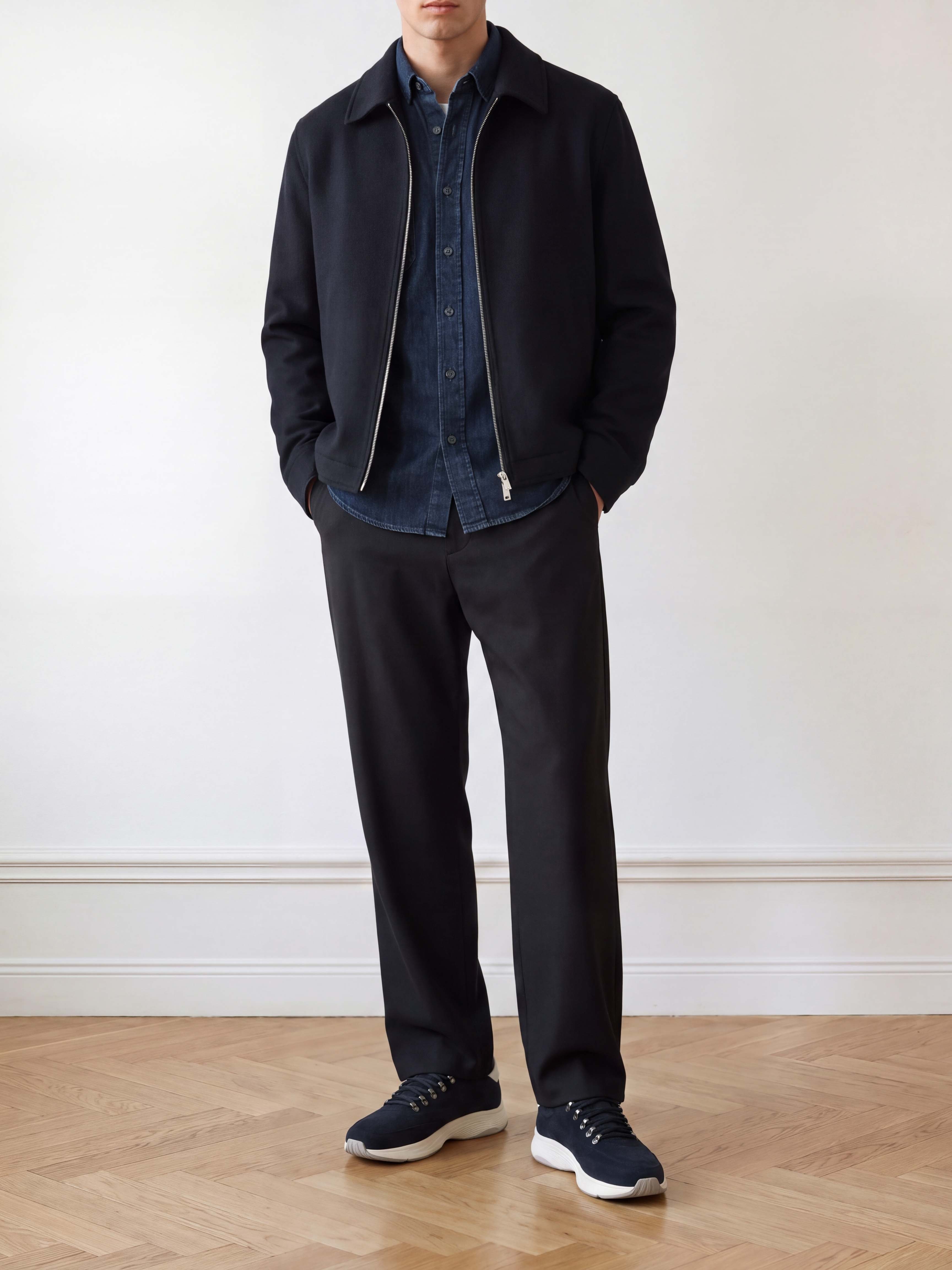 Nero Reese | Navy Suede Sneakers for Men