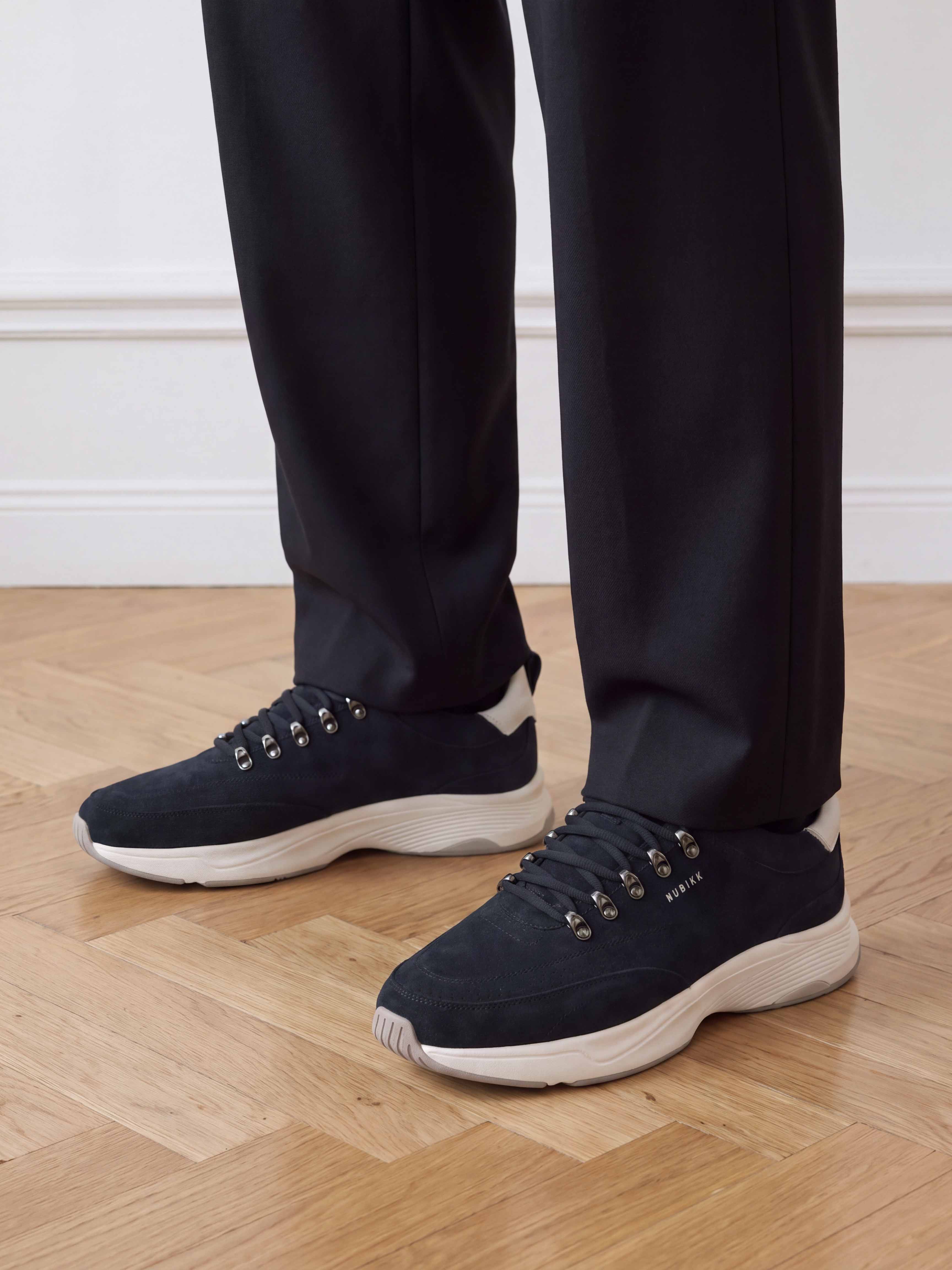 Nero Reese | Navy Suede Sneakers for Men
