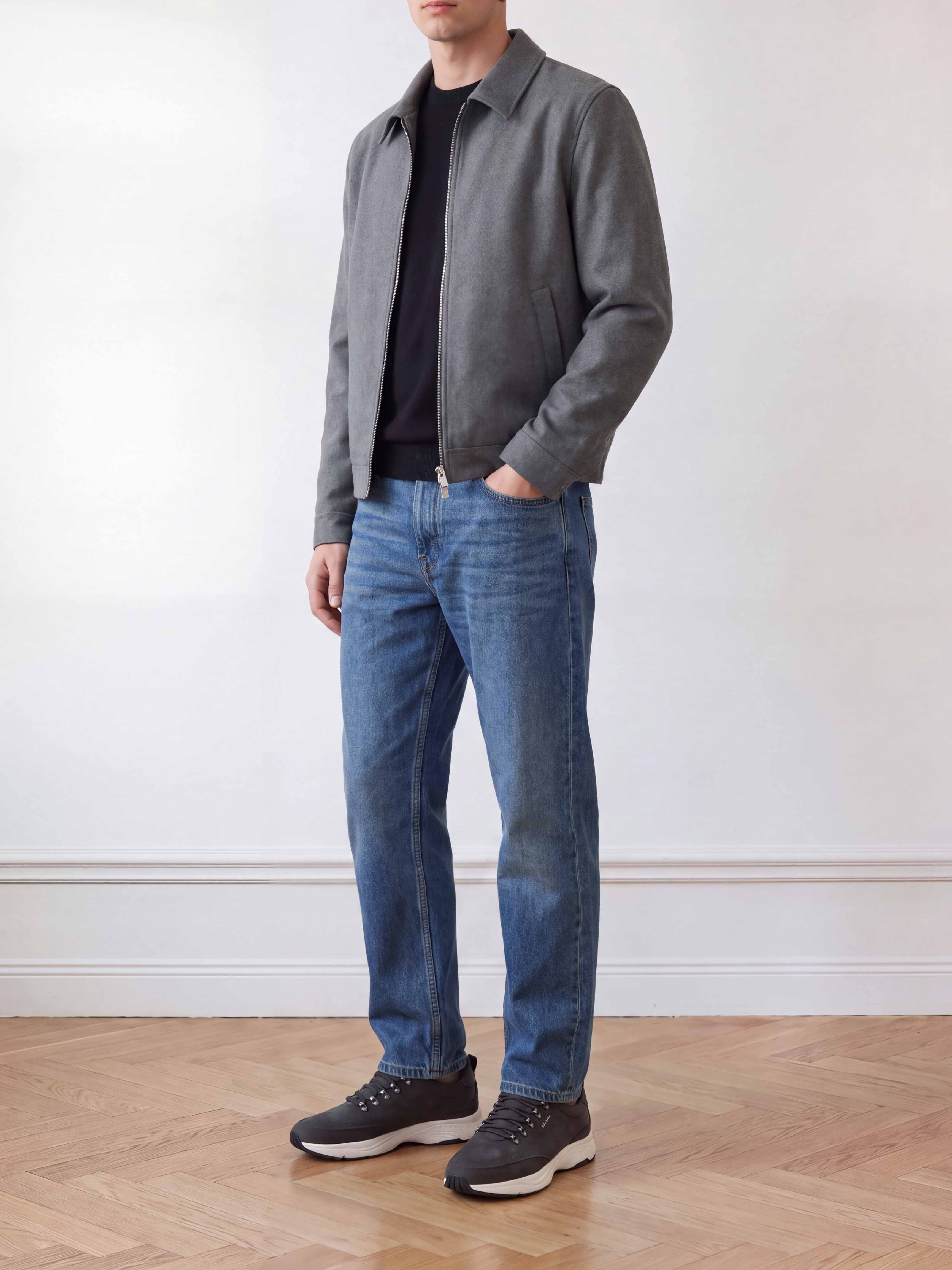Nero Reese | Grey Leather Sneakers for Men