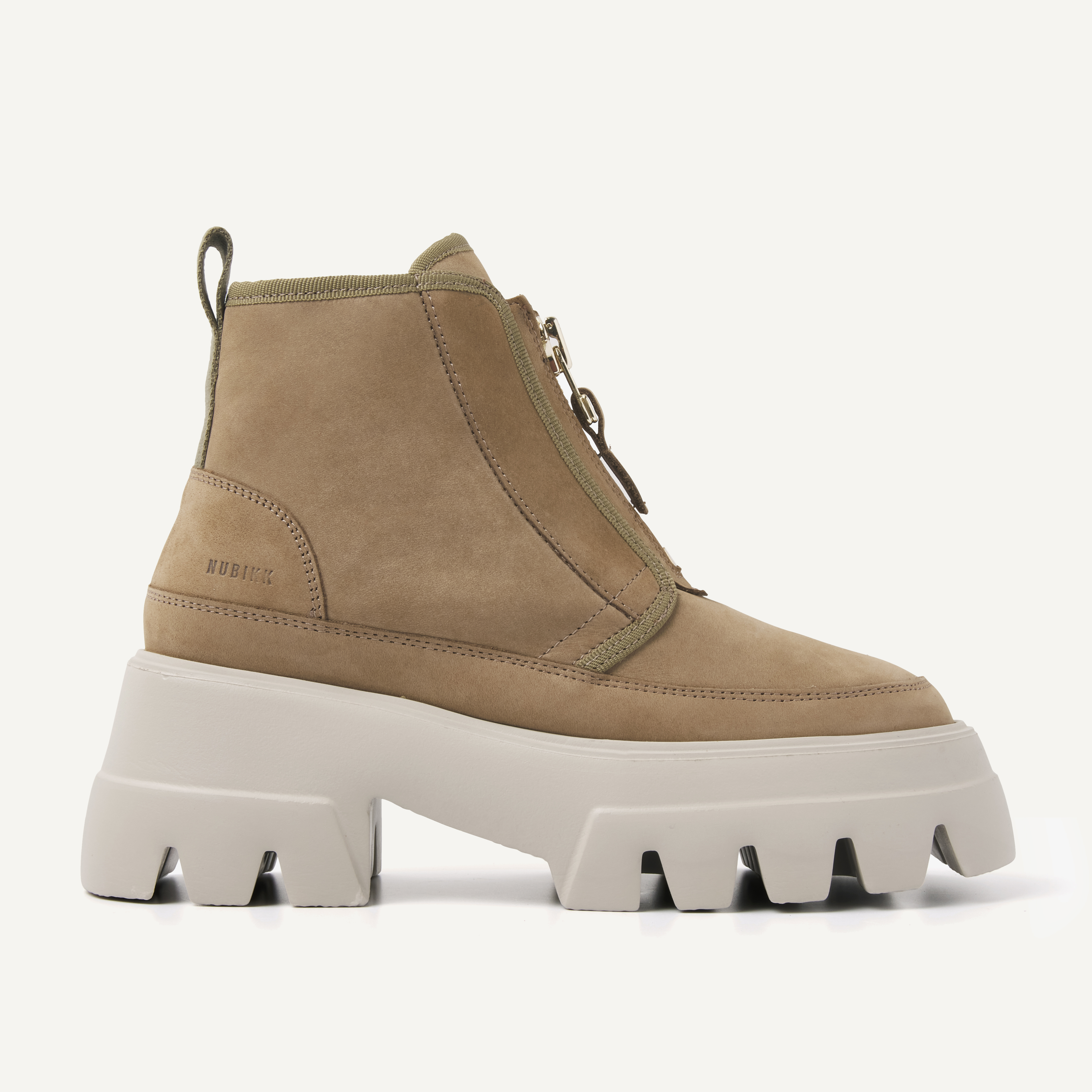 Flore Rock Fur Taupe Ankle Boots for Women