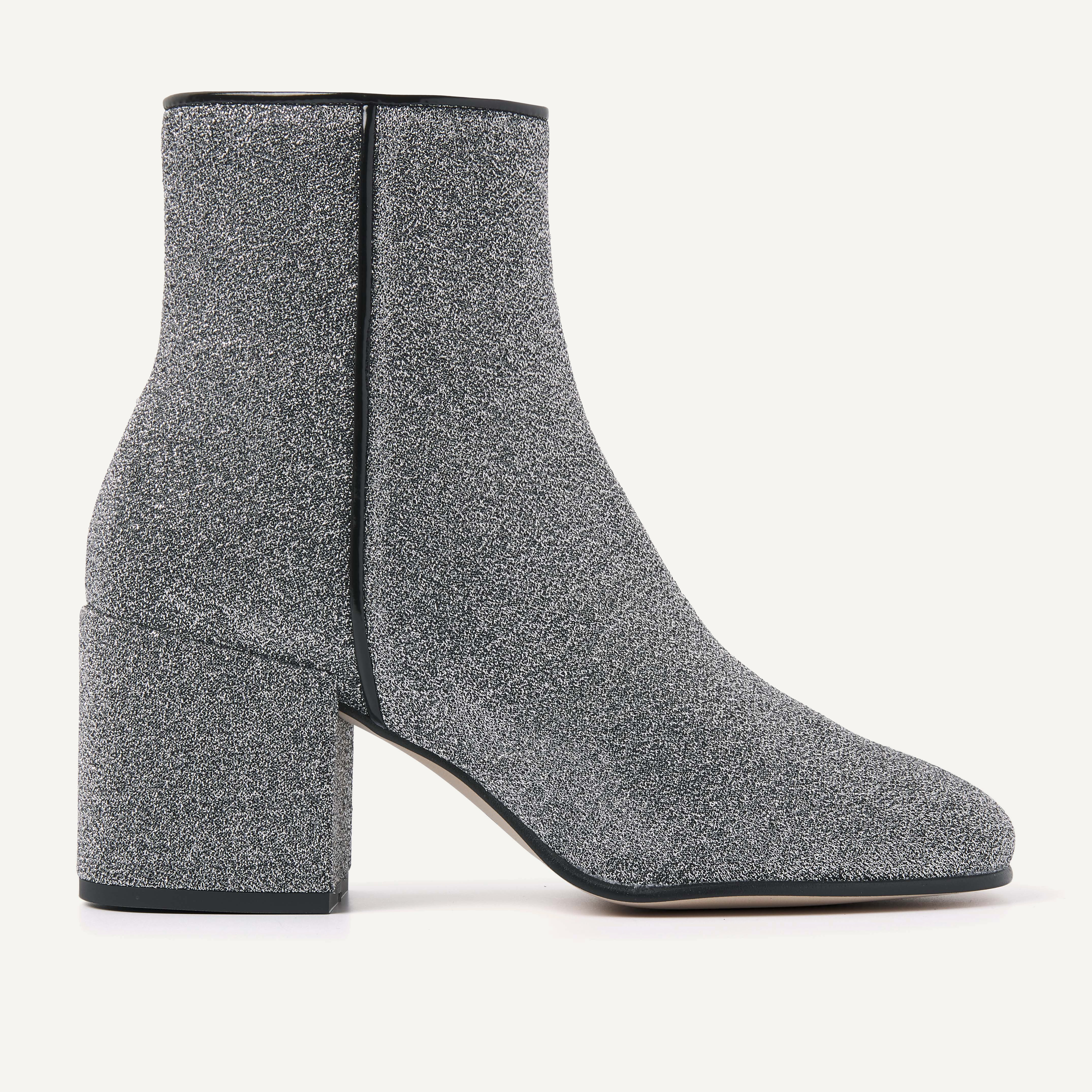 Gigi Roma Glitter | Silver Ankle Boots for Women