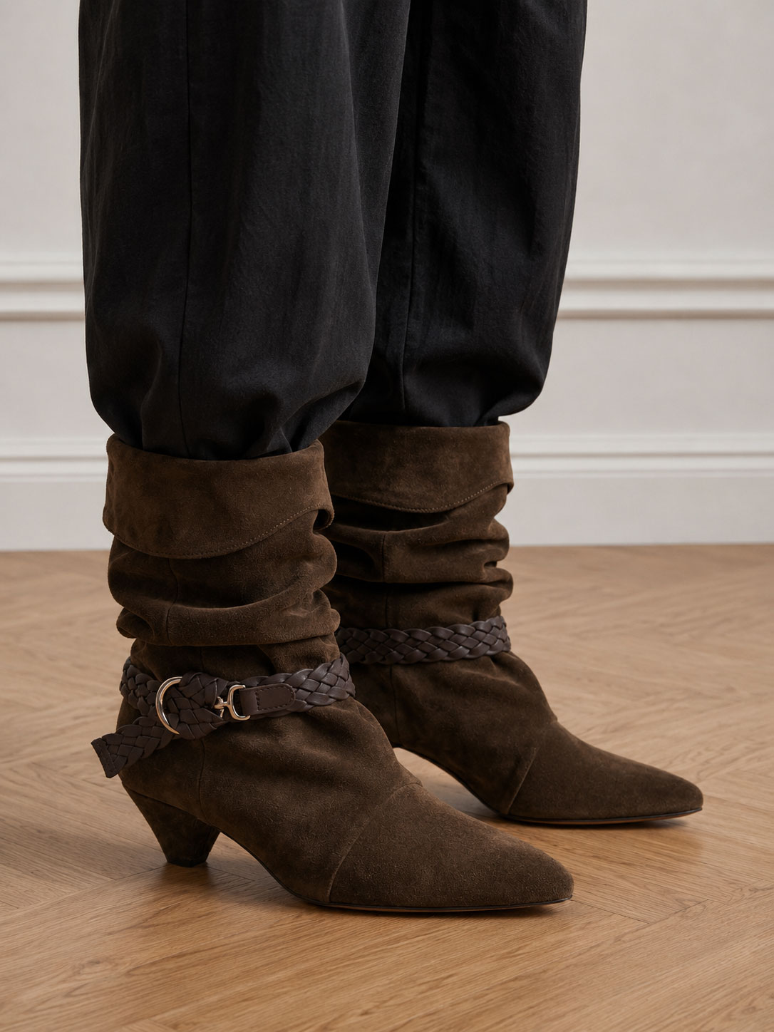 Sally Lynn | Green Suede Boots for Women