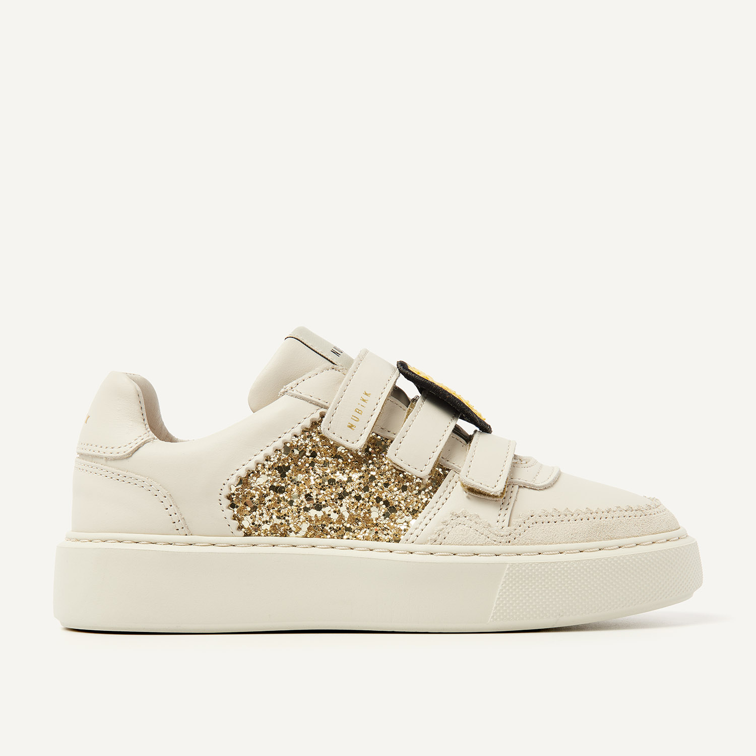 Vince Straps K | Beige Glitter Sneakers voor Kids