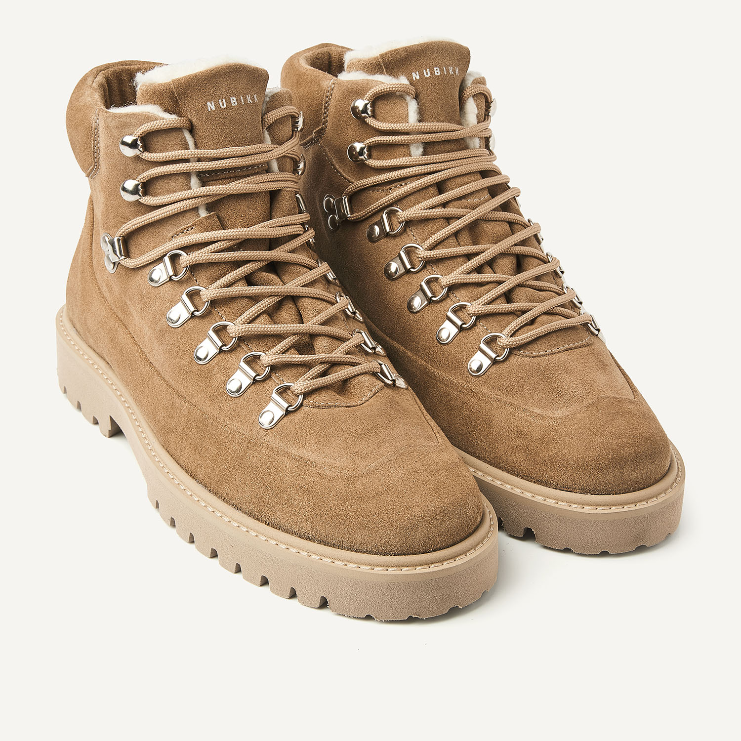 Logan Chad Fur | Taupe Suede Boots for Men