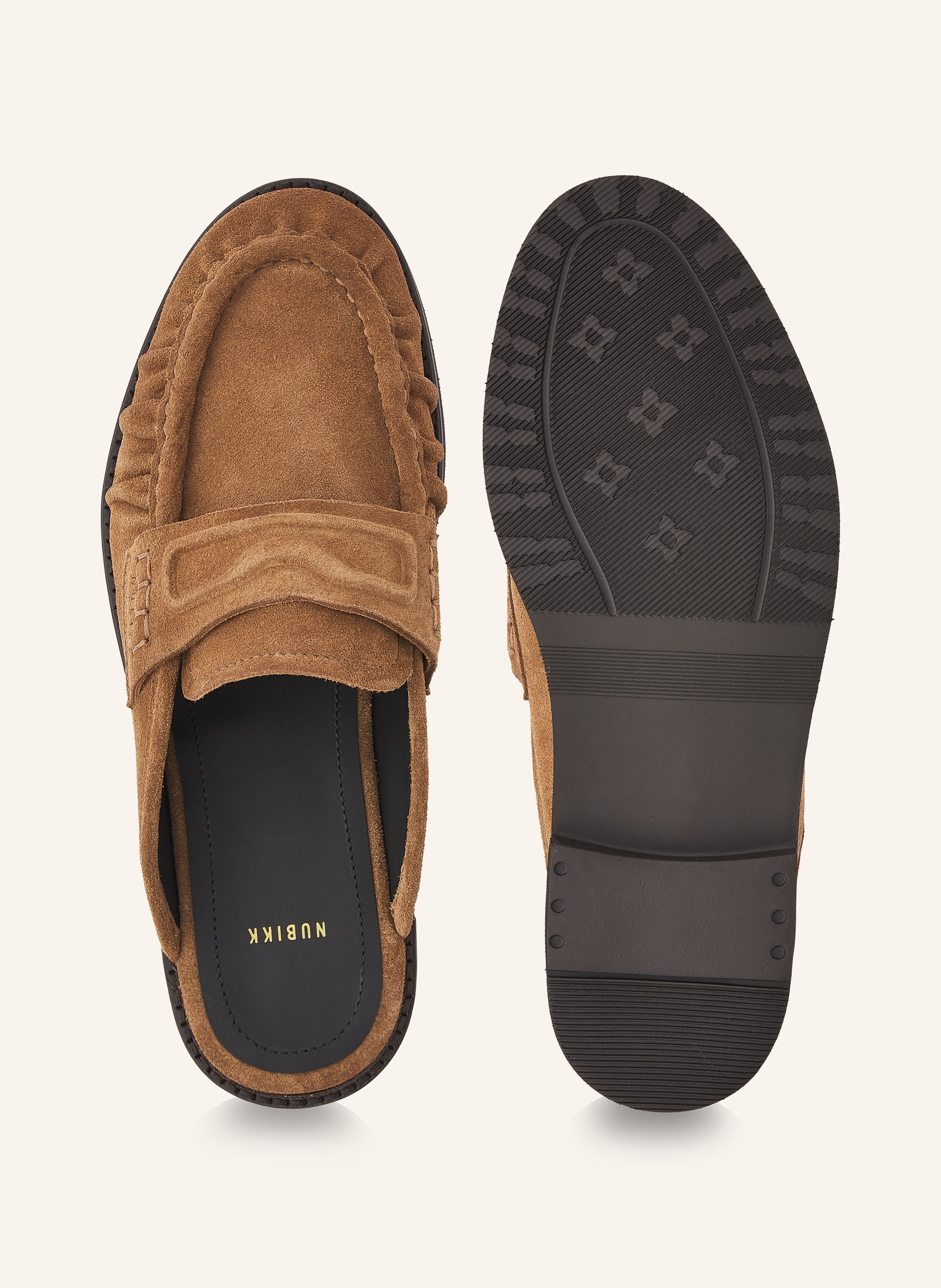 Jones Mule | Cognacfarbener Veloursleder-Slipper für Damen