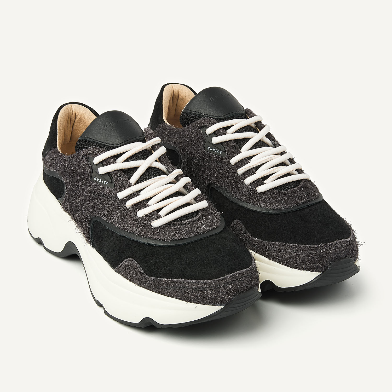 Ross Zay | Schwarze Hairy Sneakers für Damen