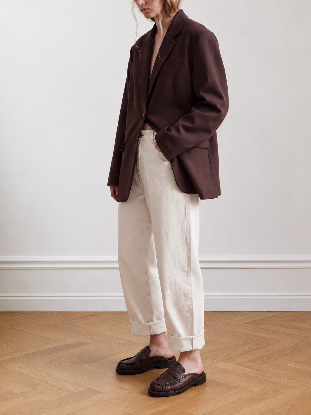 Jones Mule | Dark Brown Leather Slip-on for Women