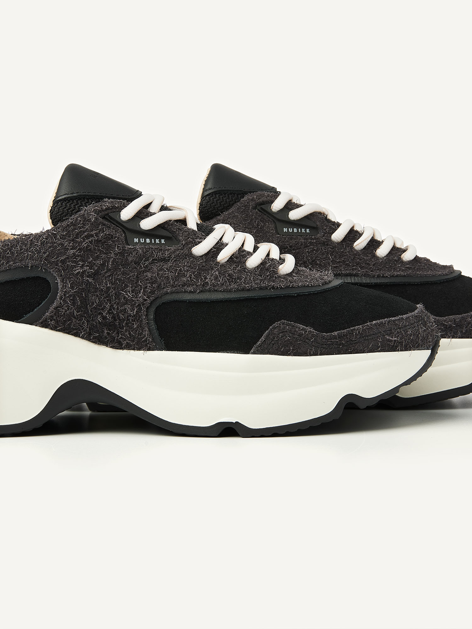 Ross Zay | Schwarze Hairy Sneakers für Damen