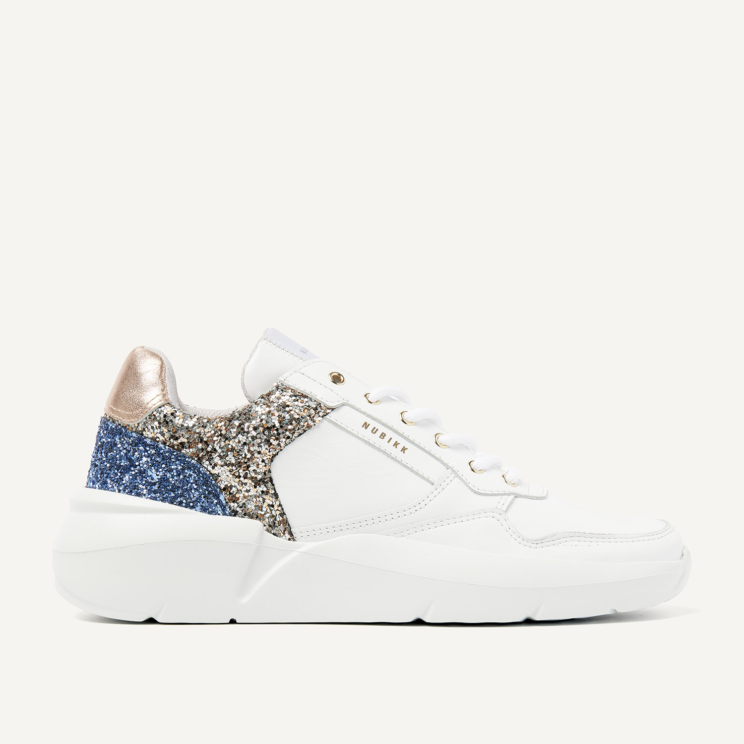 Roque Road Wave | White Glitter Sneakers for Women