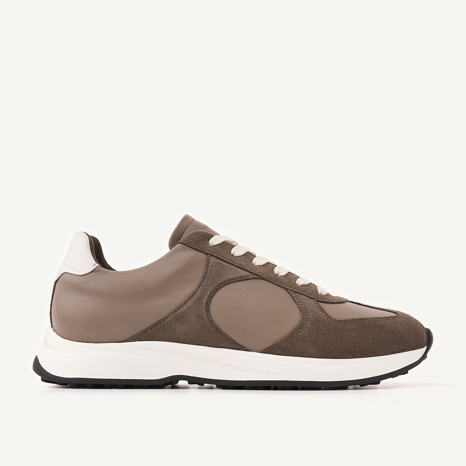 Finn Rio | Taupe Leather Suede Sneakers for Men
