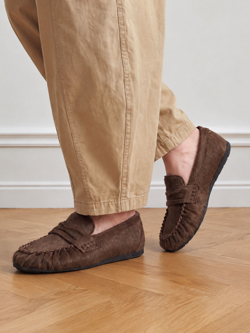 Riley Mio | Olive Pony Loafers for Women