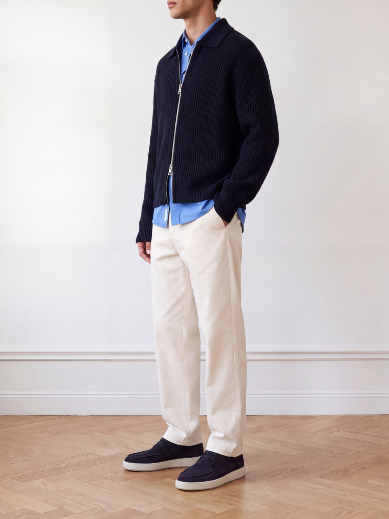 Jiro Gio II | Navy Suede Loafer for Men