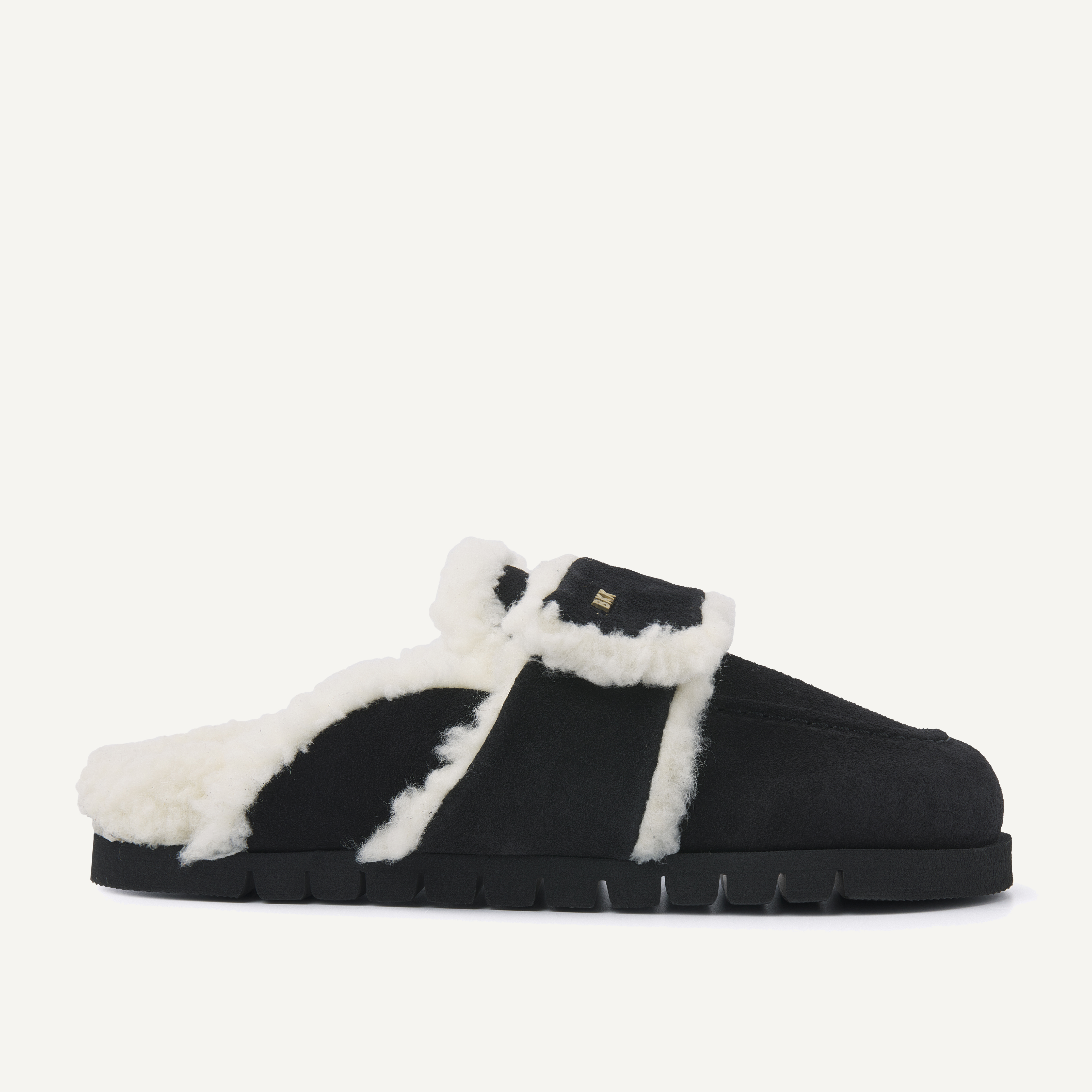 Teddy Fur | Black slippers for men